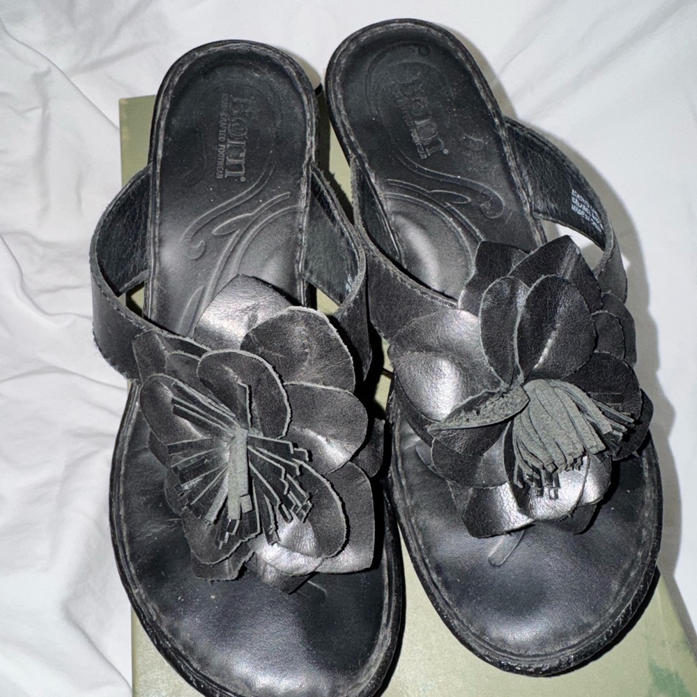 Born Black Floral Women's Sandals